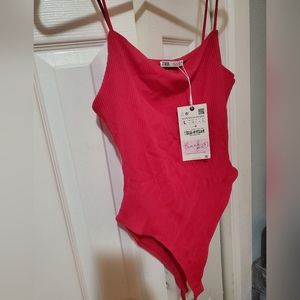 Brand New Zara Pink Bodysuit,  Large